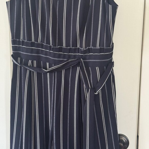 Jessica Howard Womens Navy Blue White Stripe Pantsuit Size 10 - Picture 3 of 15